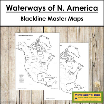 Preview of Waterways of North America Maps - Blackline Masters