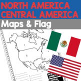 North America and Central America 19 Flags and Map Country