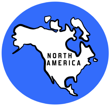 Preview of North America outline map 24 inches