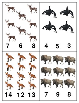 North American Animals: Count and Clip Cards 1-20 | TPT