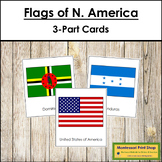 Flags of North America 3-Part Cards - Continent Cards