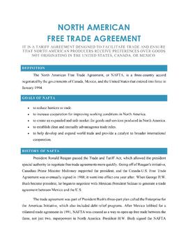 Preview of North American Free Trade Agreement (Lecture Notes and PowerPoint Presentation)