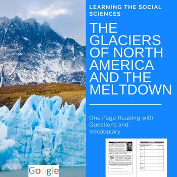 Preview of North American Glaciers & Agassiz One Page Reading with Questions