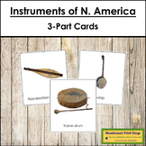 Musical Instruments of North America 3-Part Cards - Contin