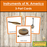 Musical Instruments of North America 3-Part Cards (color borders)