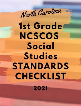 Preview of North Carolina - 1st Grade Social Studies *2021* NCSCOS Checklist