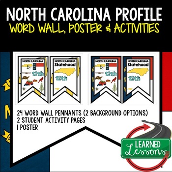 Preview of North Carolina History Word Wall State Profile North Carolina Activities Posters