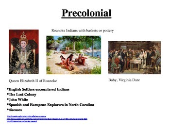 Preview of North Carolina History Timeline Wax Museum Resources
