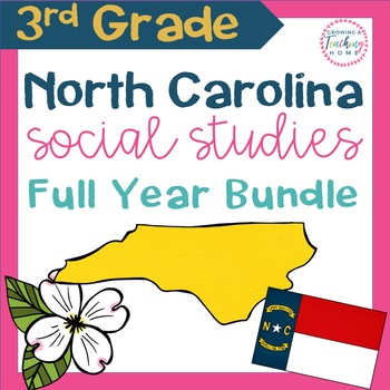 Preview of North Carolina Social Studies Third Grade Year Long Bundle