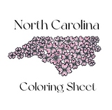 North Carolina State Map Dogwood Coloring Sheet