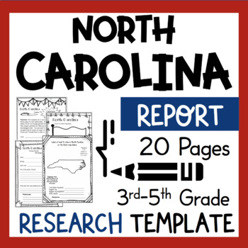 Preview of North Carolina State Research Report Project Template Informational Writing NC