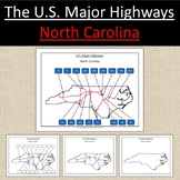 North Carolina, US State Major Highways Map Geography