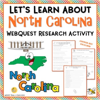 Preview of North Carolina Webquest Worksheets Informational Reading Research Activity