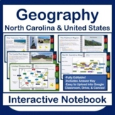 North Carolina and United States Geography Interactive Notebook