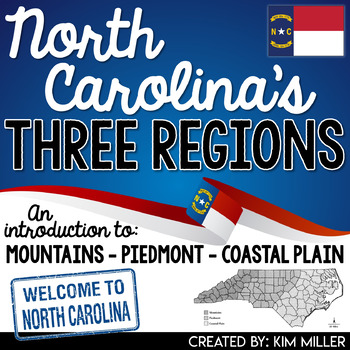 Preview of North Carolina's 3 Regions Mountains Piedmont Coastal Plain TpT Digital Activity