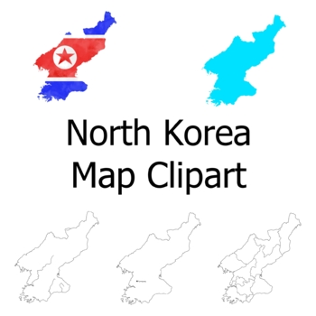 Preview of North Korea Geography Clipart, Maps, Flag, Rivers, Borders, Commercial Use