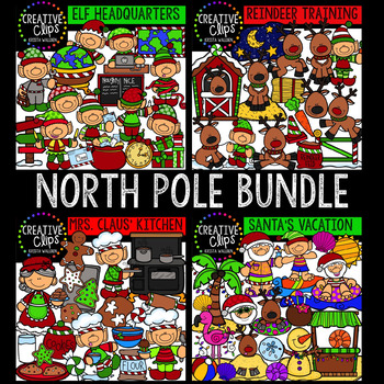 Preview of North Pole Christmas Clipart Bundle {Creative Clips Clipart}