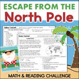 North Pole Christmas ESCAPE ROOM 4th Grade Reading & Math