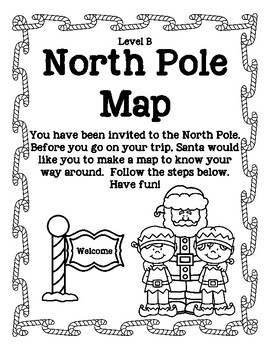 North Pole Map Black and White Level B by The Differentiated Darling