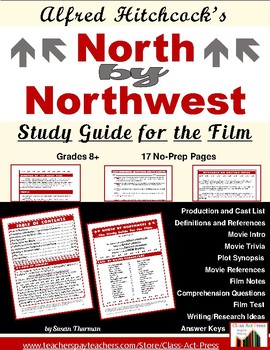 Preview of NORTH BY NORTHWEST | Alfred Hitchcock Film Study Guide | Worksheets