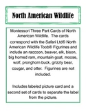 North American Wildlife Montessori 3-part cards