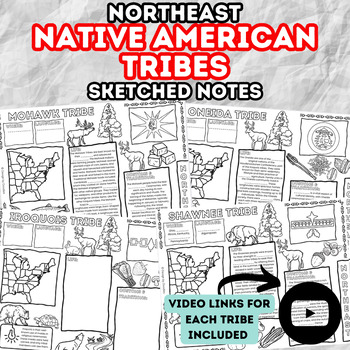 Preview of Northeast Native American Tribes BUNDLE - Fun Sketched Design Notes