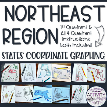 Preview of Northeast Region STATES Coordinate Graphing Pictures BUNDLE
