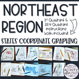 Northeast Region STATES Coordinate Graphing Pictures BUNDLE