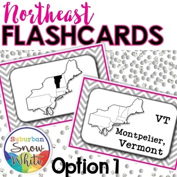 Preview of The 5 Regions of the United States FLASHCARDS: The NORTHEAST