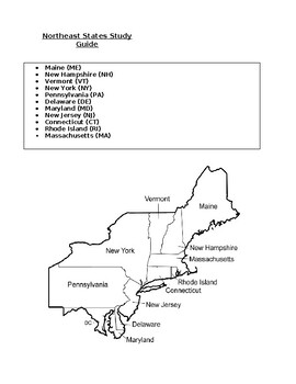 Northeast States Study Guide By Grace Lane TPT   Original 8523711 1 