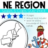 Northeast States and Capitals Quiz Pack