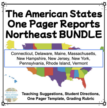 Preview of Northeast United States of America One Pager Projects | Geography Activities