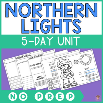 Preview of Northern Lights Unit Study | Aurora Borealis | Plan and NO PREP Activities