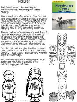Northwest Coast Indians: Text Questions Set & More by Teachers' Keeper