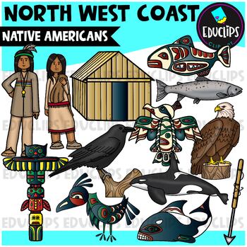 Preview of Northwest Coast | Native American Indian Clip Art Set {Educlips Clipart}
