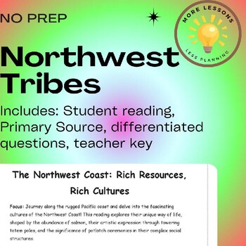 Preview of Northwest Tribes Pre Colonial America Guided Reading Comprehension Worksheet