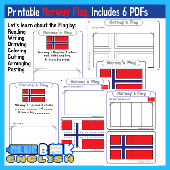 Preview of Norway Flag Activity | Norwegian Flag Craft Differentiated (6 Pages)