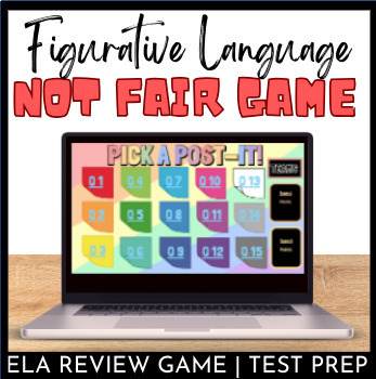 Preview of Not Fair Game | Review Game | Figurative Language | Test Prep | State Testing