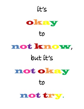 Not OK to Not Try Poster by Jenna Monserrat | TPT