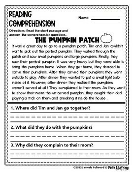 Reading Comprehension - Not So Spooky Passages | TPT