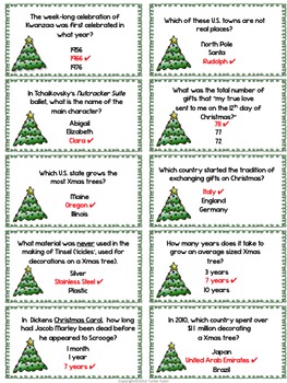 Christmas Trivia Cards by Turbo Tutor | Teachers Pay Teachers