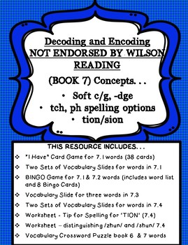 Preview of Decoding & Encoding Book 7  tion, sion, dge, soft c, soft g
