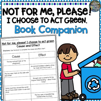 Preview of Not for me, please! I Choose to Act Green : Earth Book Companion
