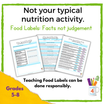 Preview of Not your typical nutrition activity: Food Labels - Junior