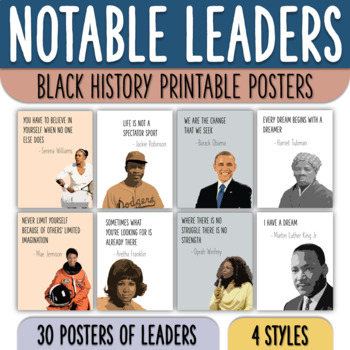 Preview of Notable Black Leaders Posters | Black History Month Influential People