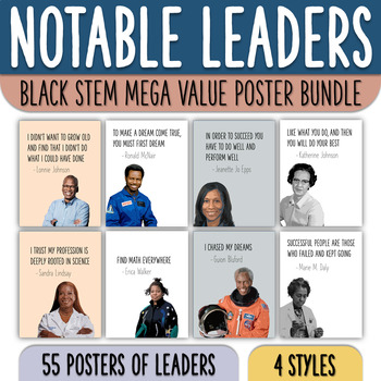 Preview of Black Scientists and Inventors Poster Value Bundle | Black History STEM Leaders