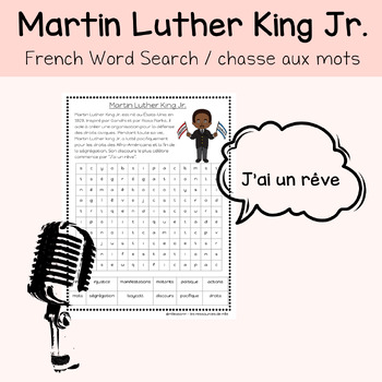 Preview of Notable Figure: Martin Luther King Jr. - Mini biographie et chasse aux mots