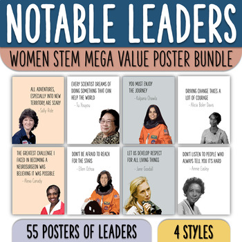 Preview of Notable Women STEM Leaders Poster Value Bundle | Women Scientists | Science Math