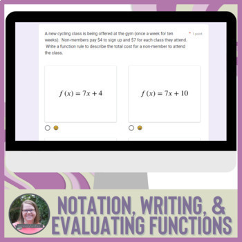 Preview of Notation, Writing, & Evaluating Functions Mini Assessment | Digital Bellringer