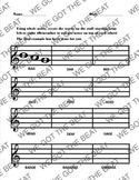 Notation word fill in on staff in treble clef